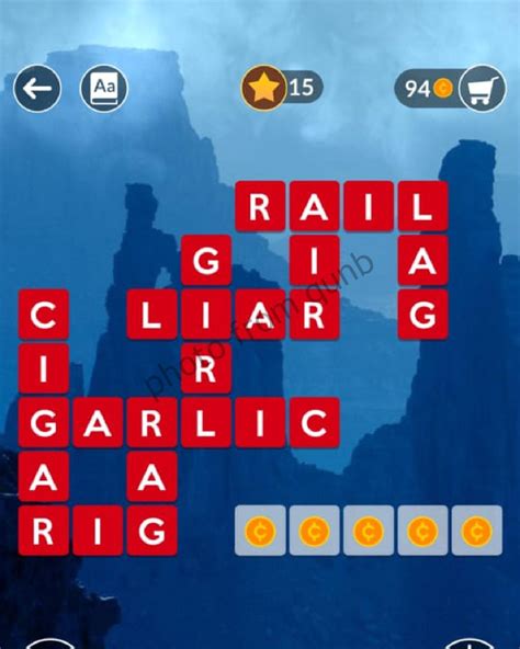Wordscapes Level 144, Cliff 16 .